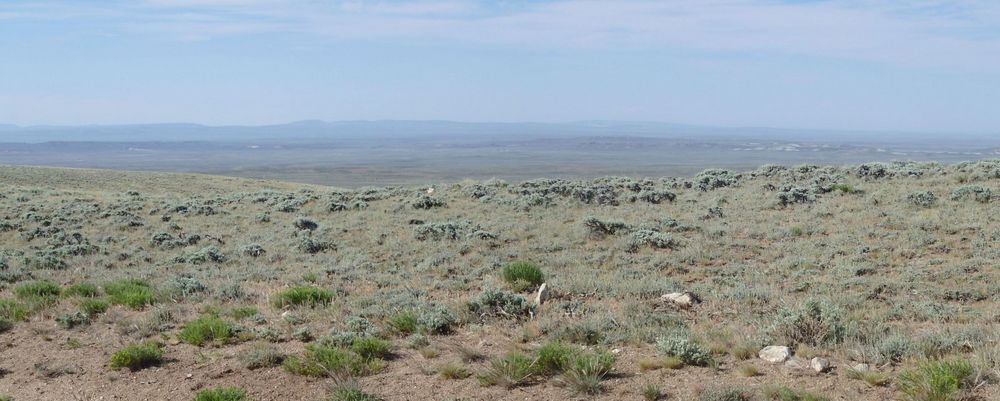 GDMBR: We're looking south here. The Continental Divide is parallel to us and it follows the base of the ridgeline from where we took this picture.